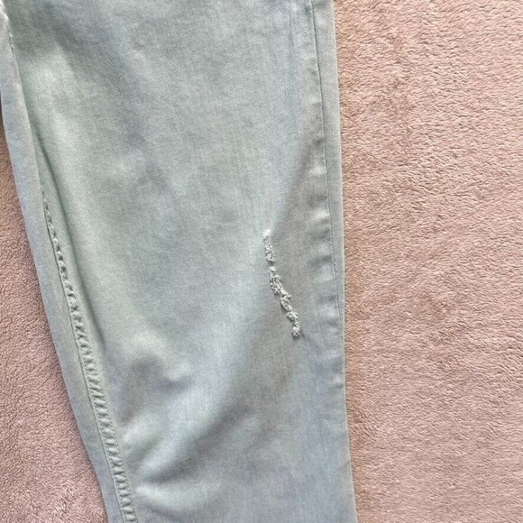 Anthropologie Level 99 Jeans Women 27 Mint Lily Roll Up Crop Mid Rise Distressed - Picture 8 of 14